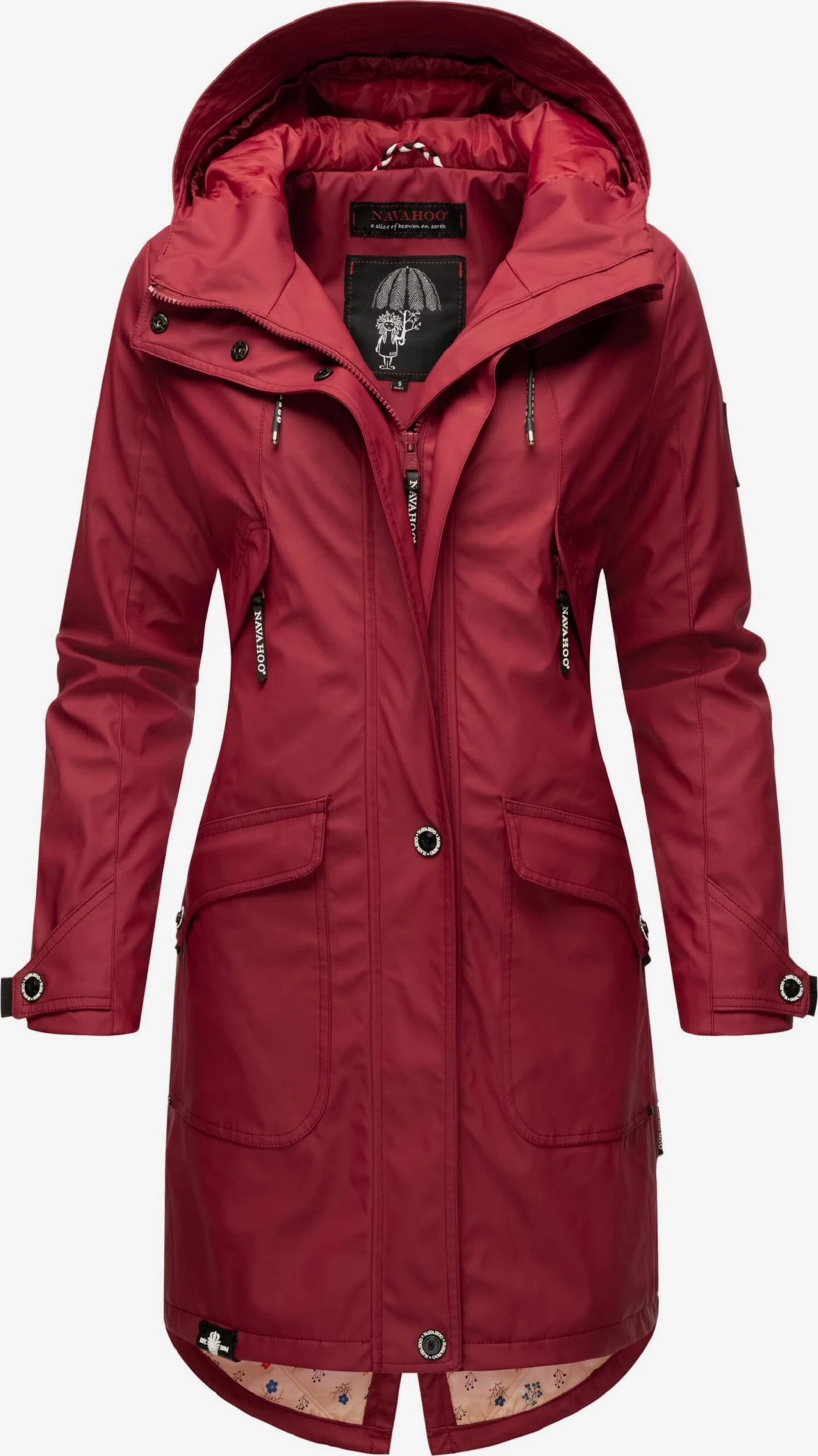 Navahoo Manteaux De Pluie Manteau Mi-saison Femme Rouge Sang 4 Navahoo Manteaux De Pluie Manteau Mi-saison Femme Rouge Sang – Image 4